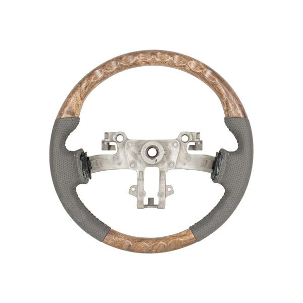 エブリイバン DA17V ナチュラルウッド調 ハンドル ステアリング スタンダードグリップ スズキ 専用設計 交換 木目 レザー パンチング | エブリイワゴン | 04