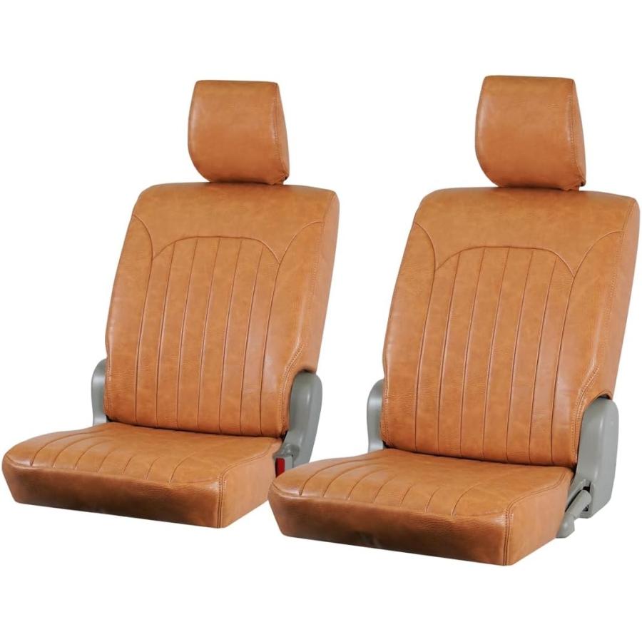 スズキ エブリイバン DA17V JOIN / JOINターボ / Jリミテッド 専用 レザーシートカバー フロント / セカンド用 (ヴィンテージ ブラウン) 1991 | エブリイワゴン | 02
