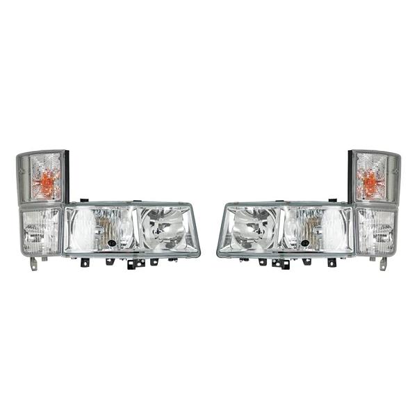 ニューファイター 標準ボディ ワイドボディ ヘッドライト ハロゲン コーナーレンズ クリア 純正タイプ セット H11.4〜H17.10 | 三菱ふそう | 01