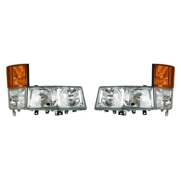 ニューファイター 標準ボディ ワイドボディ ヘッドライト ハロゲン コーナーレンズ オレンジ 純正タイプ セット H11.4〜H17.10 | 三菱ふそう | 01