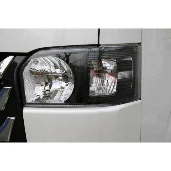 ハイエース 200系 4型 5型 6型 7型 ヘッドライト ブラックインナー H4 ハロゲン 純正タイプ レジアスエース H25.12〜 | ハイエース | 06