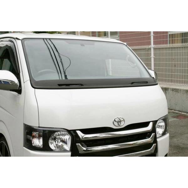 ハイエース 200系 標準ボディ エアロワイパーガード Ver.1 メッシュタイプ マットブラック H16〜 カバー 専用 ワイパーパネル カスタム | ハイエース | 04