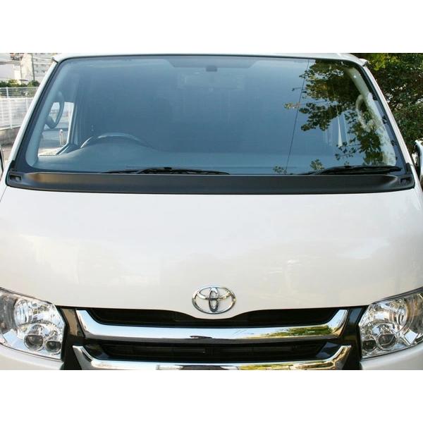 ハイエース 200系 標準ボディ エアロ ワイパーガード Ver.2 マットブラック H16〜 カバー 専用 ワイパーパネル カスタム | ハイエース | 04