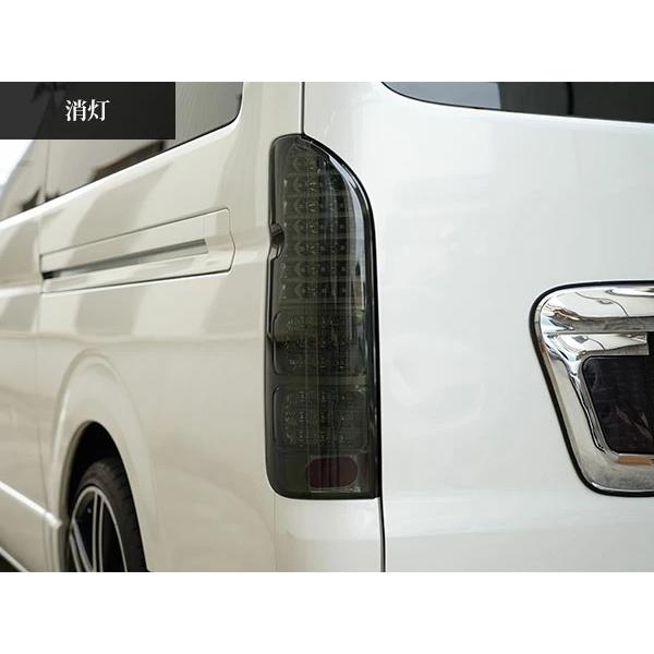 ハイエース 200系 LEDテールランプ オールインナーメッキ スモークレンズタイプ レジアスエース H16〜 全車対応 バックランプ カスタム | ハイエース | 02