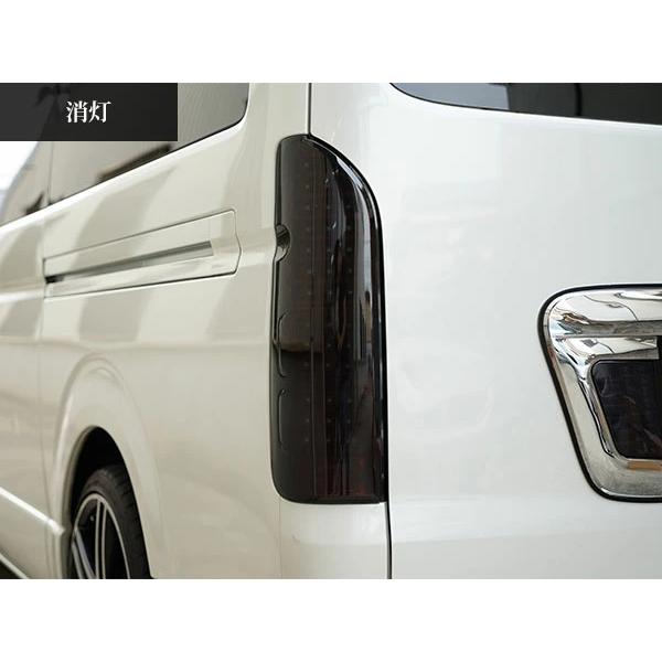 ハイエース 200系 LEDテールランプ オールインナーレッド スモークレンズタイプ レジアスエース H16〜 全車対応 バックランプ カスタム | ハイエース | 02