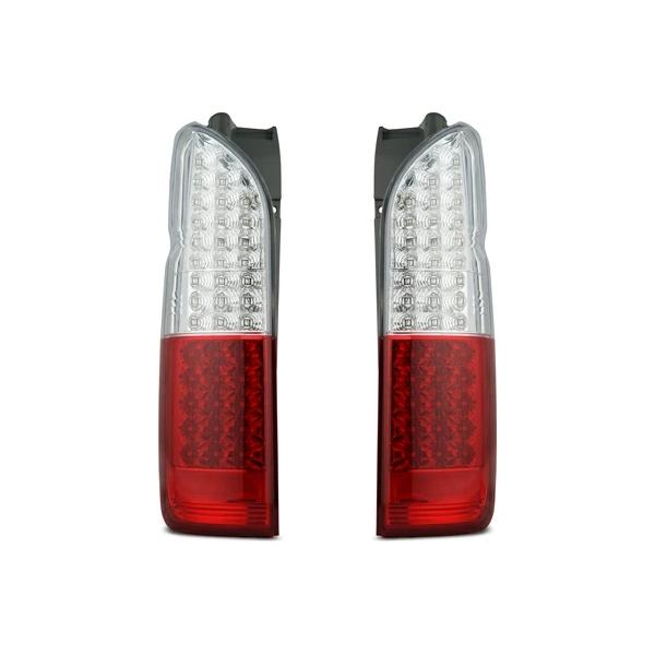 ハイエース 200系 LEDテールランプ クリスタルコンビタイプ レジアスエース H16〜  全車対応 バックランプ カスタム 半分 | ハイエース | 01