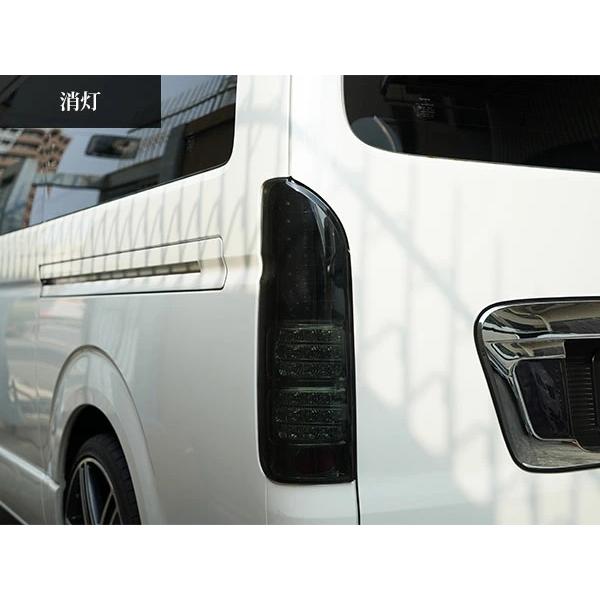 ハイエース 200系 LEDテールランプ ハーフブラック スモークレンズタイプ レジアスエース H16〜 全車対応 バックランプ カスタム | ハイエース | 02