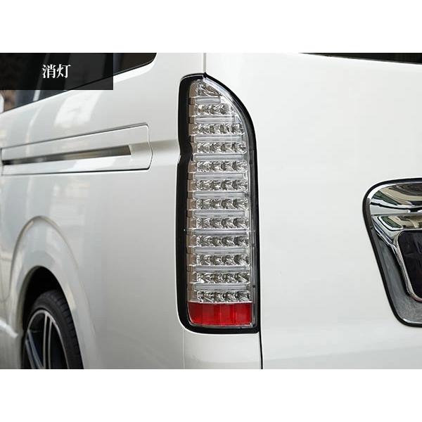 ハイエース 200系 テールランプ ファイバールックLED インナーメッキ クリアレンズタイプ レジアスエース H16〜 バックランプ | ハイエース | 02