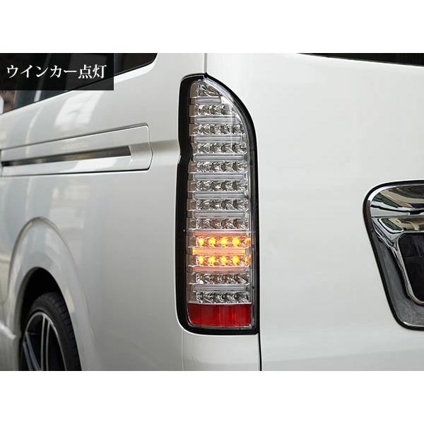 ハイエース 200系 テールランプ ファイバールックLED インナーメッキ クリアレンズタイプ レジアスエース H16〜 バックランプ | ハイエース | 06