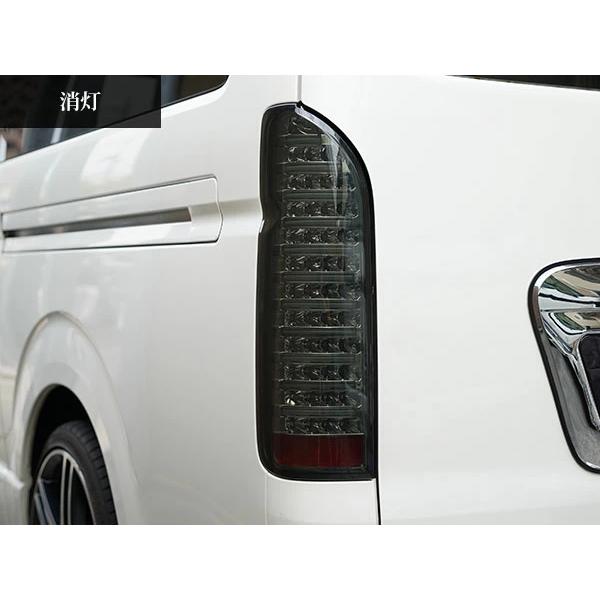 ハイエース 200系 テールランプ ファイバールックLED インナーメッキ スモークレンズタイプ レジアスエース H16〜 バックランプ | ハイエース | 02