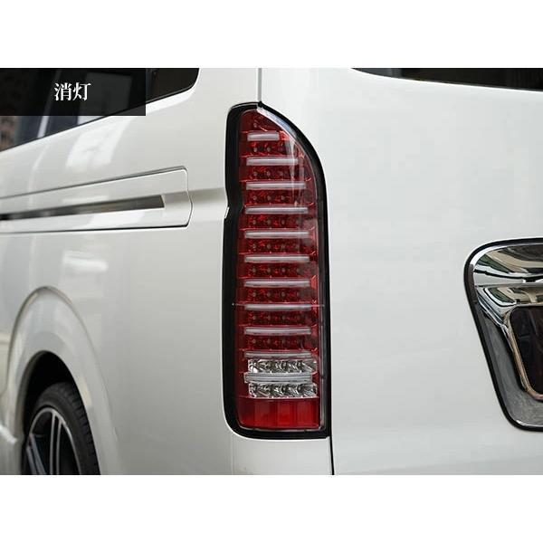 ハイエース 200系 テールランプ ファイバールックLED インナーレッド クリアレンズタイプ レジアスエース H16〜 バックランプ | ハイエース | 02