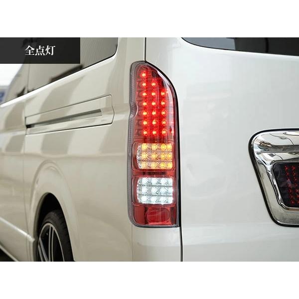 ハイエース 200系 LEDテールランプ ハーフレッド クリアレンズタイプ レジアスエース H16〜  全車対応 バックランプ カスタム | ハイエース | 03