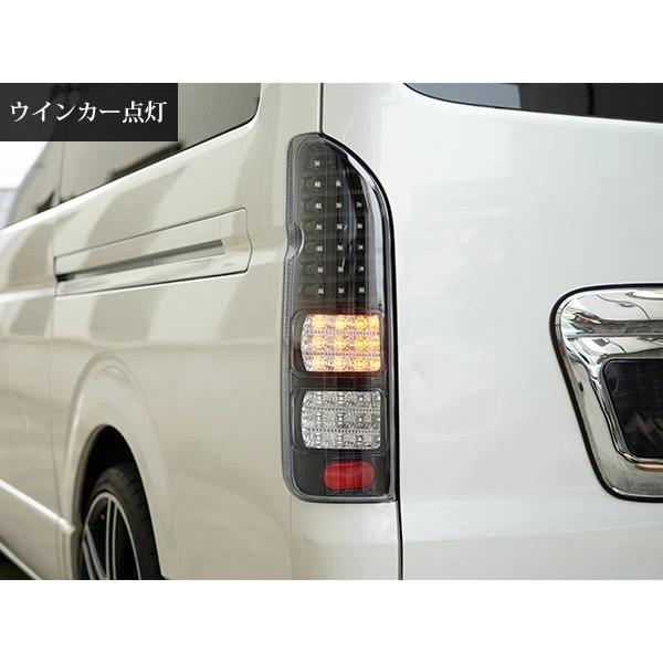 ハイエース 200系 LEDテールランプ ハーフブラック クリアレンズタイプ レジアスエース H16〜 全車対応 バックランプ カスタム | ハイエース | 06