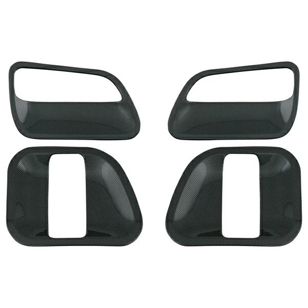 ハイエース 200系 ドアプロテクター 平織カーボン調 H16〜 ドアノブ サイド 傷防止 保護 プロテクター 標準 ワイド パーツ ハンドル | ハイエース | 01