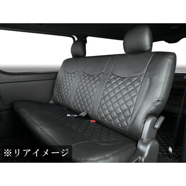 ハイエース 200系 S-GL 専用 シートカバー フロント リア レザー ダイヤカット 1台分 前後セット 標準 ワイド 運転席 助手席 後部座席 | ハイエース | 03