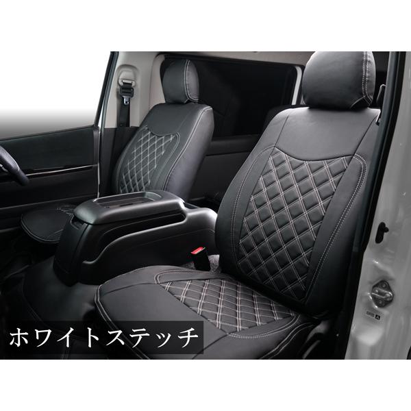 ハイエース 200系 S-GL 専用 シートカバー フロント リア レザー ダイヤカット 1台分 前後セット | ハイエース | 05