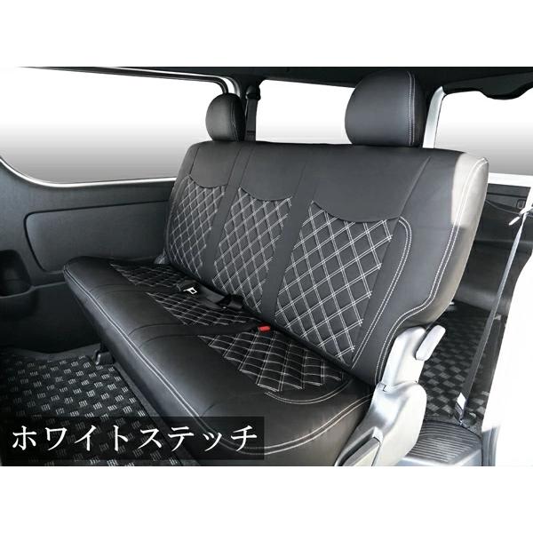 200系 ハイエース S-GL シートカバー セカンド用 レザー ダイヤカット パンチング 内装 後部座席 リア 交換 汚れ防止 キルティング | ハイエース | 03