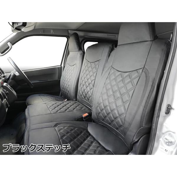 ハイエース シートカバー DX 200系 フロント セカンド レザー キルティング 1型 2型 3型 4型 ダイヤカット 運転席 助手席 後部座席 | ハイエース | 10