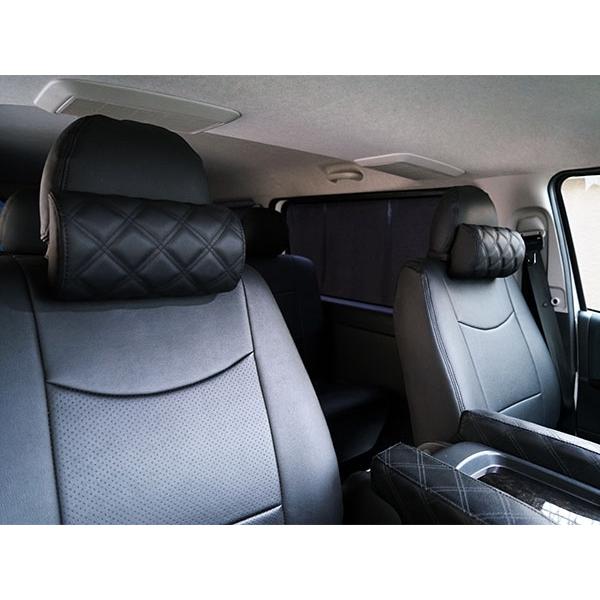 ハイエース レジアスエース 200系 S-GL ネックパッド 左右セット ブラックステッチ H16〜 ヘッドレスト 首サポート 旅行 レザー 低反発 | ハイエース | 04