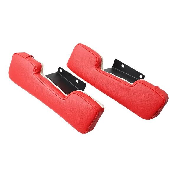 ハイエース アームレスト レザー サイド ドア 200系 運転席・助手席用 左右セット レッドレザー H16〜  肘置き 肘掛 2個 現行 長距離 | ハイエース | 01