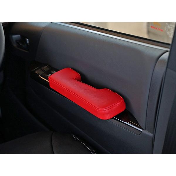 ハイエース アームレスト レザー サイド ドア 200系 運転席・助手席用 左右セット レッドレザー H16〜  肘置き 肘掛 2個 現行 長距離 | ハイエース | 03