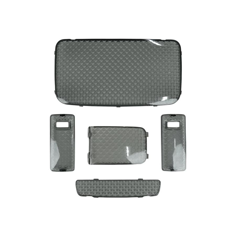 200系 ハイエース 4型 5型 6型 7型 S-GL クリスタルレンズ ルームランプカバー スモーク 5点 内装 レンズカバー 室内 車種専用 |  | 01