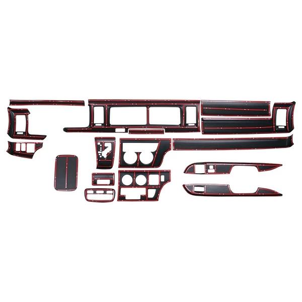 ハイエース 200系 1型 2型 3型 インテリアパネル 16P ステアリング シフトノブ ワイドボディ ダークプライム 黒木目マホガニー調 | ハイエース | 05