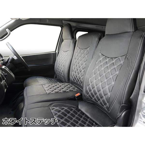 ハイエース シートカバー DX 200系 9人乗り用 3列セット レザー キルティング ダイヤカット 1型 2型 3型 4型 フロント セカンド×2 | ハイエース | 10