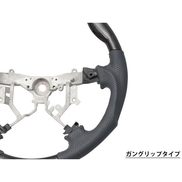 ハイエース レジアスエース 200系 1型 2型 3型 ステアリング ハンドル ダークプライム 黒木目マホガニー調 単品 交換 パンチングレザー | ハイエース | 07