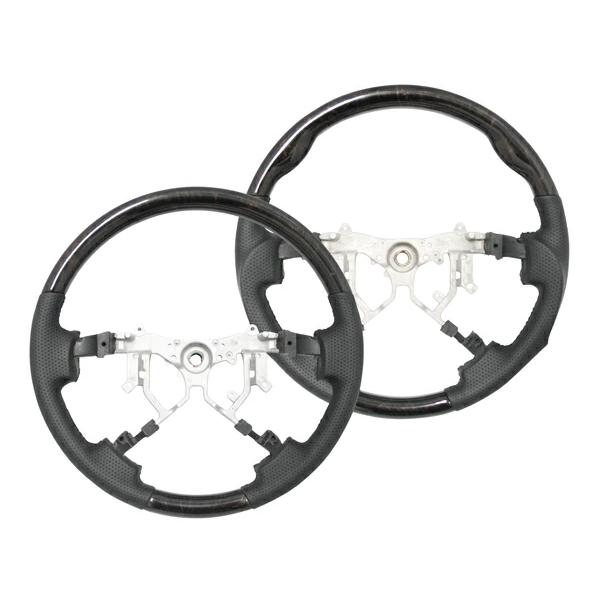 ハイエース レジアスエース 200系 4型 5型 6型 7型 ステアリング ハンドル ダークプライム 黒木目マホガニー調 単品交換 パンチングレザー | ハイエース | 03