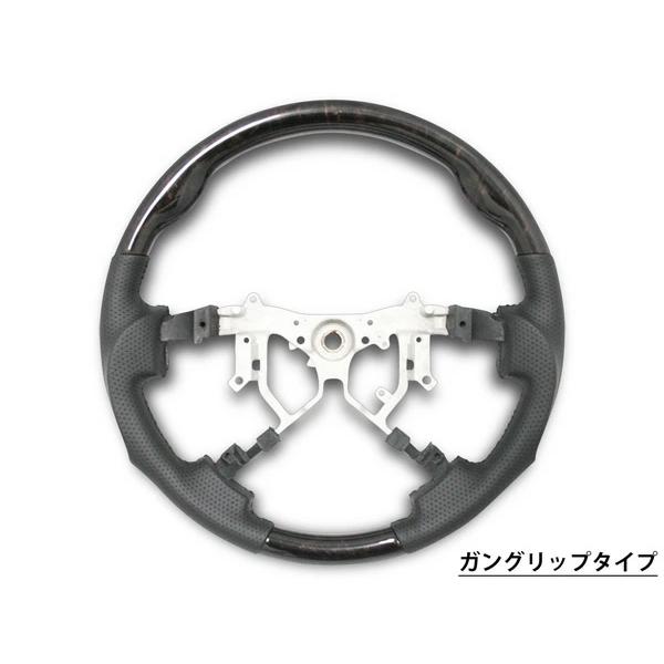 ハイエース レジアスエース 200系 4型 5型 6型 7型 ステアリング ハンドル ダークプライム 黒木目マホガニー調 単品交換 パンチングレザー | ハイエース | 08