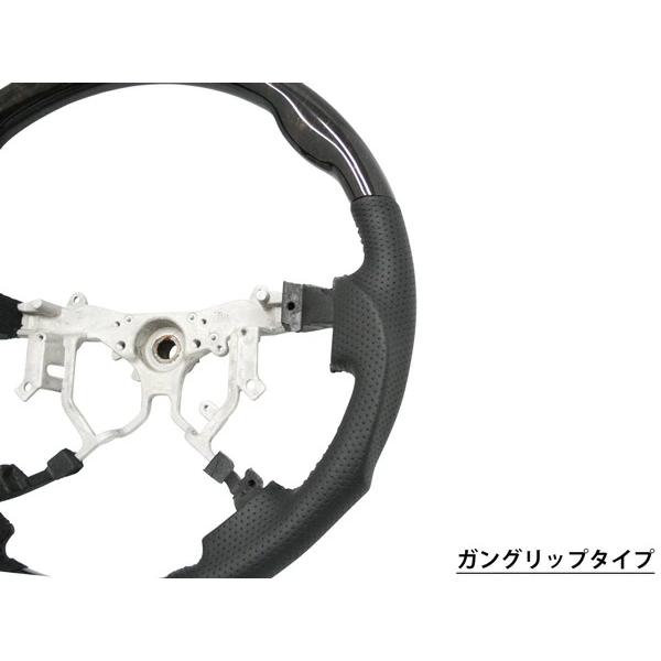 ハイエース レジアスエース 200系 4型 5型 6型 7型 ステアリング ハンドル ダークプライム 黒木目マホガニー調 単品交換 パンチングレザー | ハイエース | 09