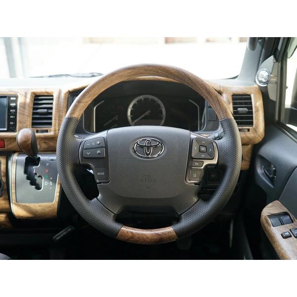 ハイエース 200系 ハンドル ステアリング スタンダードグリップ シフトノブ 4型 5型 6型 7型 8型 ナチュラルウッド調 木目調 内装 | ハイエース | 07