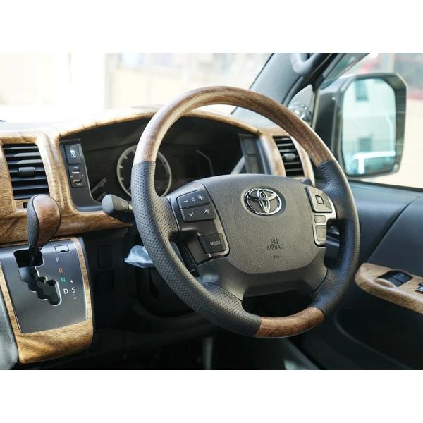 ハイエース 200系 ハンドル ステアリング スタンダードグリップ シフトノブ 4型 5型 6型 7型 8型 ナチュラルウッド調 木目調 内装 | ハイエース | 09