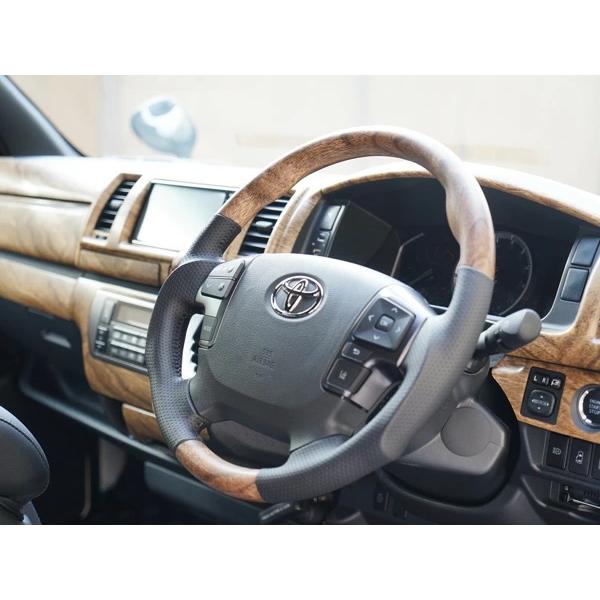 ハイエース 200系 ハンドル ステアリング ガングリップ シフトノブ 4型 5型 6型 7型 ナチュラルウッド調 木目調 内装 | ハイエース | 09