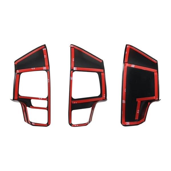 ハイエース 200系 ステアリング スイッチ パネル 6型 7型 ダークプライム2 黒木目マホガニー調 3P 現行 カバー ハンドル | ハイエース | 02