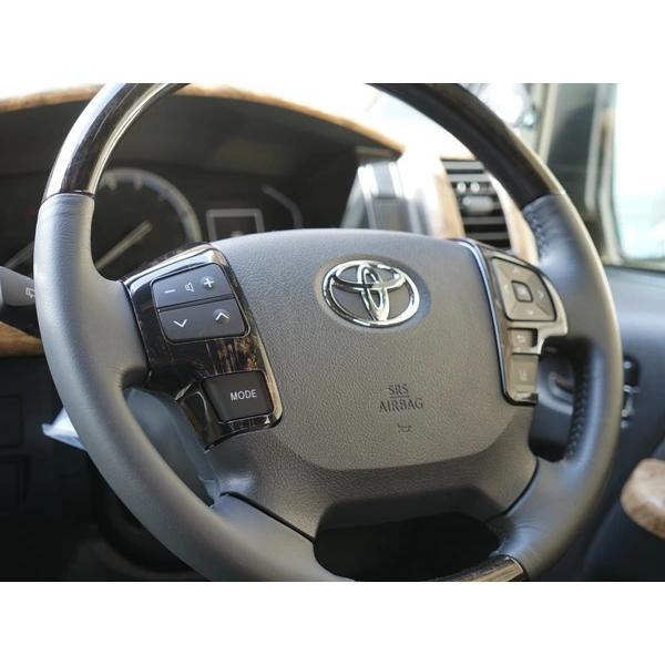 ハイエース 200系 ステアリング スイッチ パネル 6型 7型 ダークプライム2 黒木目マホガニー調 3P 現行 カバー ハンドル | ハイエース | 04