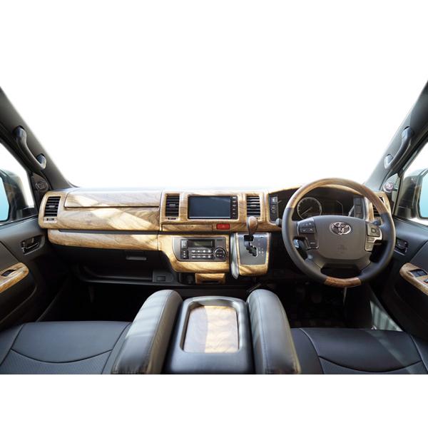 ハイエース 200系 4型 5型 6型 7型 標準ボディ用 インテリアパネル16P スタンダード ステアリング シフトノブ セット ナチュラルウッド調 | ハイエース | 09
