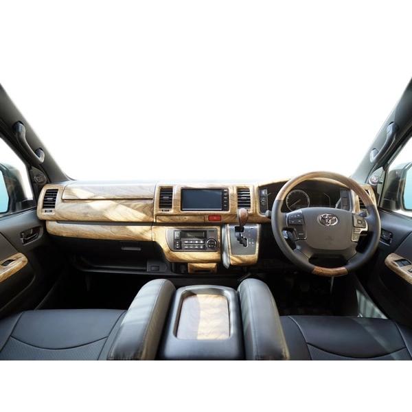 ハイエース 200系 4型 5型 6型 7型 標準ボディ用 インテリアパネル16P スタンダード ステアリング シフトノブ セット ナチュラルウッド調 | ハイエース | 09
