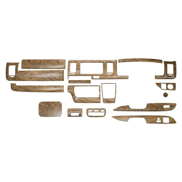 ハイエース 200系 4型 5型 6型 7型 標準ボディ用 インテリアパネル16P ガングリップ ステアリング シフトノブ セット ナチュラルウッド調 | ハイエース | 08