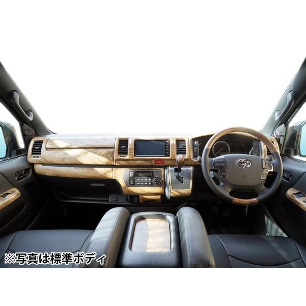 ハイエース 200系 4型 5型 6型 7型 ワイドボディ インテリアパネル16P スタンダード ステアリング シフトノブ セット ナチュラルウッド調 | ハイエース | 09
