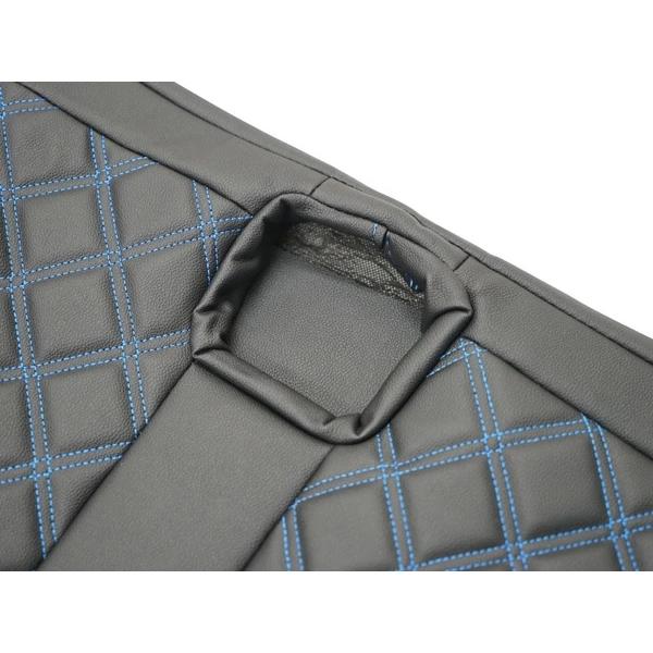 ハイエース シートカバー DX 200系 ブルーステッチ 9人乗り用 3列セット 平成28年6月以降 レザー キルティング ダイヤカット | ハイエース | 10