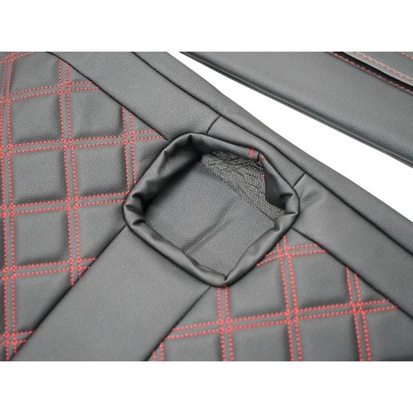 ハイエース シートカバー DX 200系 レッドステッチ 9人乗り用 3列セット 平成28年6月以降 レザー キルティング ダイヤカット | ハイエース | 10