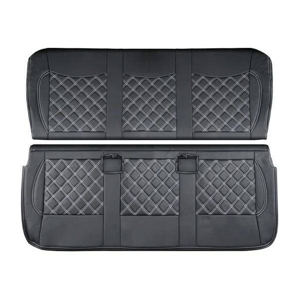 ハイエース シートカバー DX 200系 ホワイトステッチ 9人乗り用 3列セット 平成28年6月以降 レザー キルティング ダイヤカット | ハイエース | 09