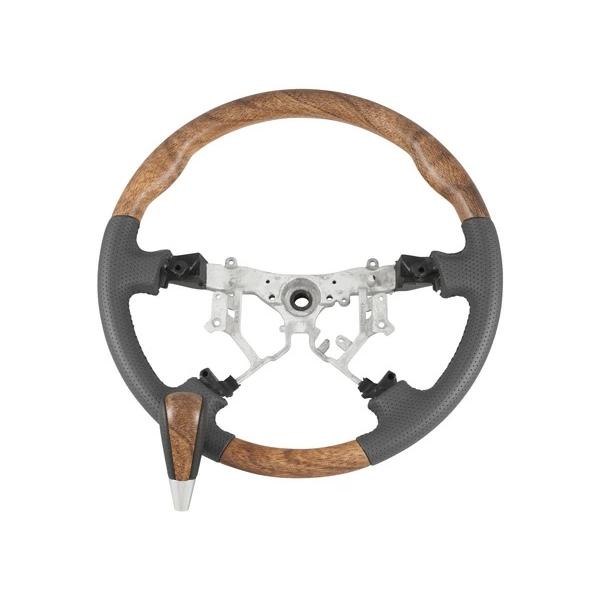 200系 ハイエース 1型 2型 3型 ナチュラルウッド調 スタンダードタイプ ステアリング シフトノブ セット 木目調  パンチングレザー | ハイエース | 01