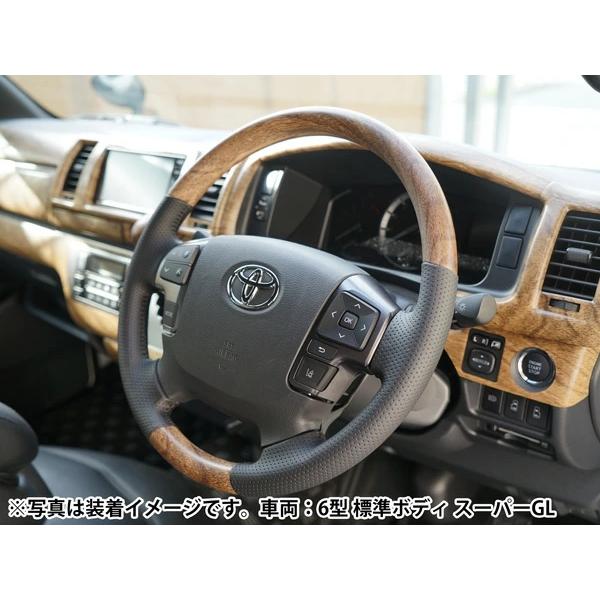 ハイエース 200系 1型 2型 3型 標準ボディ用 ナチュラルウッド調 インテリアパネル16P スタンダードステアリング シフトノブ セット | ハイエース | 11