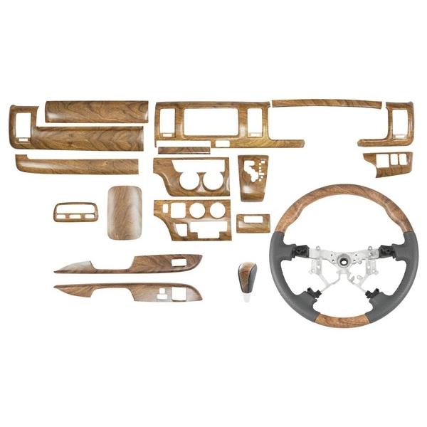 ハイエース 200系 1型 2型 3型 標準ボディ用 ナチュラルウッド調 インテリアパネル16P スタンダードステアリング シフトノブ セット | ハイエース | 01
