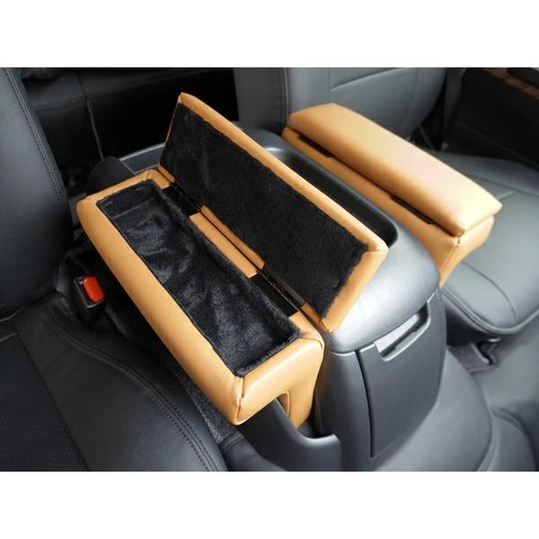 ハイエース 200系  S-GL用 アームレスト コンソール付き 開閉式 キャメル レザー 小物入れ 収納 左右セット 2個 センター | ハイエース | 10