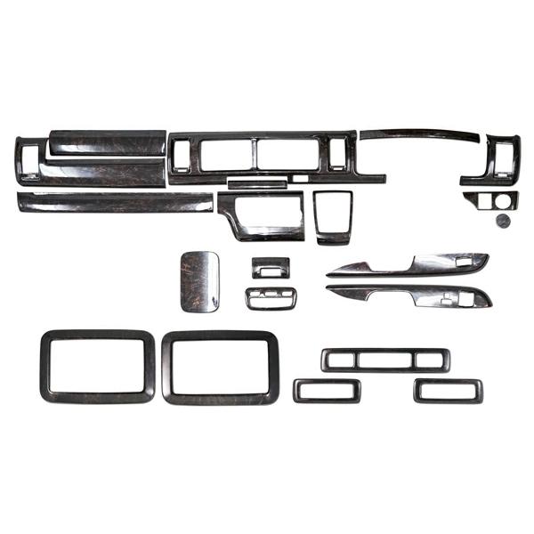 ハイエース 200系 4型 5型 6型 7型 S-GL ワイドボディ インテリアパネル リアエアコンパネル 21P ダークプライム 黒木目マホガニー調 | ハイエース | 01