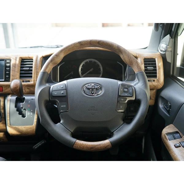 ハイエース 200系 4型 5型 6型 7型 ワイド DX DX/GLパッケージ専用 インテリアパネル 13P ステアリング ガングリップ シフトノブ ナチュラルウッド調 | ハイエース | 09